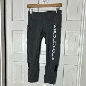 Lululemon Athletics SoulCycle Womens  Gray and Black Cropped Leggings Size 6
